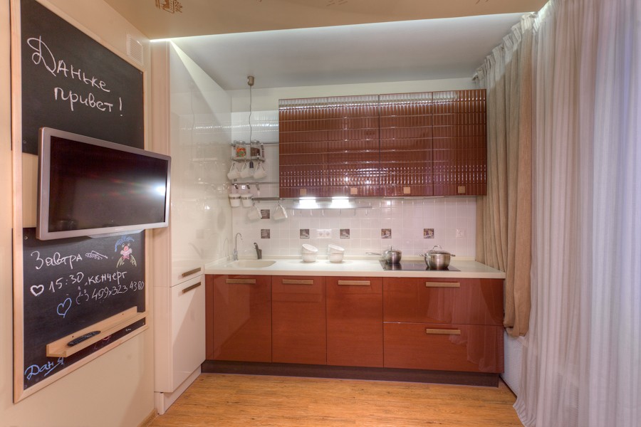 Кухня Фаворит 3 с фрезеровкой Шоколад