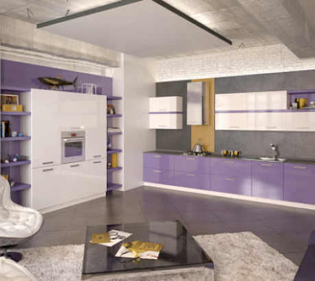 Фиолетовая кухня: идеи дизайна, фото в интерьере во Владивостоке