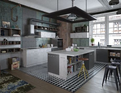 Стиль Лофт в кухонном пространстве
