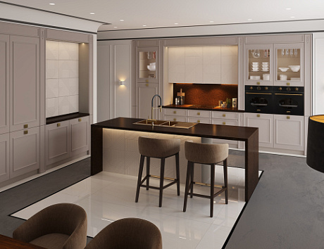 Светлая кухня в Мурманске