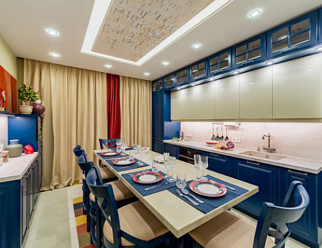 Синяя кухня в Санкт-Петербурге