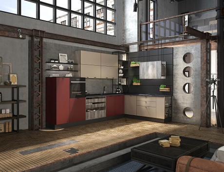 кухни в стиле лофт