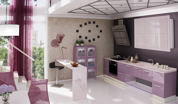 Фиолетовая кухня в Ярославле