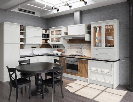 Кухни черно-белого цвета