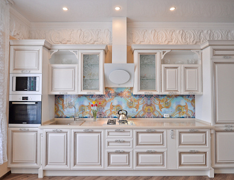 Бежевая кухня в Твери