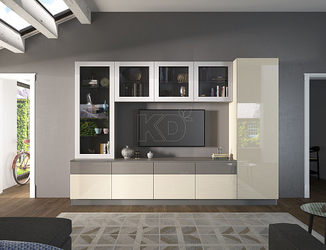 Бежевая гостиная мебель