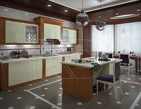 Гарнитур для кухни из массива в магазине