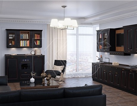 Угловые кухни черного цвета