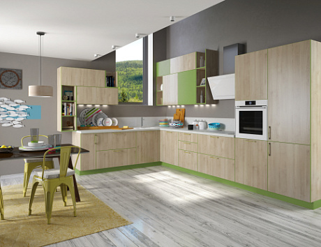 Бежевая кухня в Твери